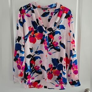 Vince Camuto Pink Blue Floral Blouse Multicolor Top